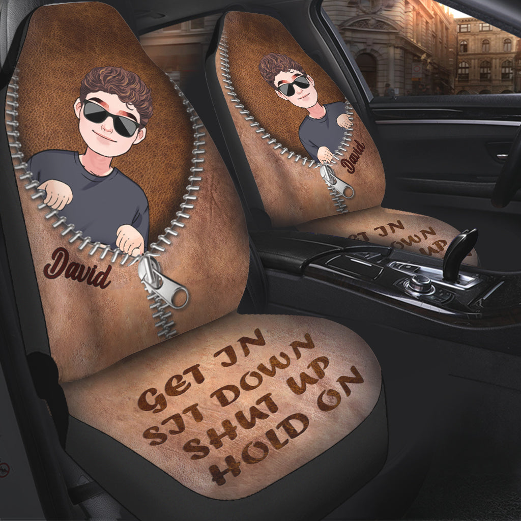 Get In Sit Down - Personalized Father Seat covers