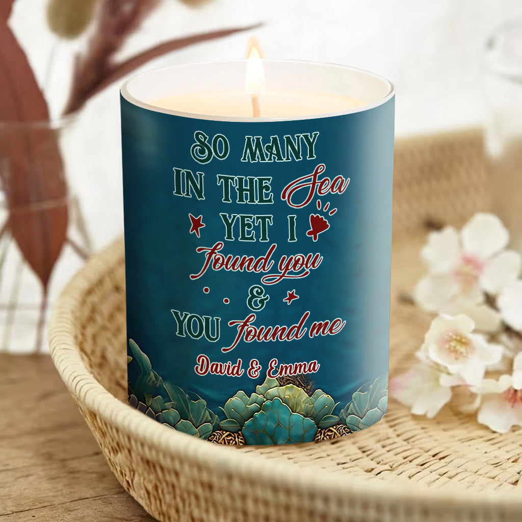 Colorful Turtle - Personalized Turtle Candle With Wooden Lid