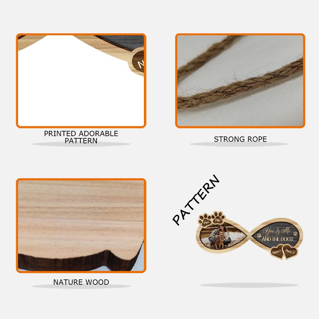 You And Me And The Dog - Personalized Couple Couple Wood Sign