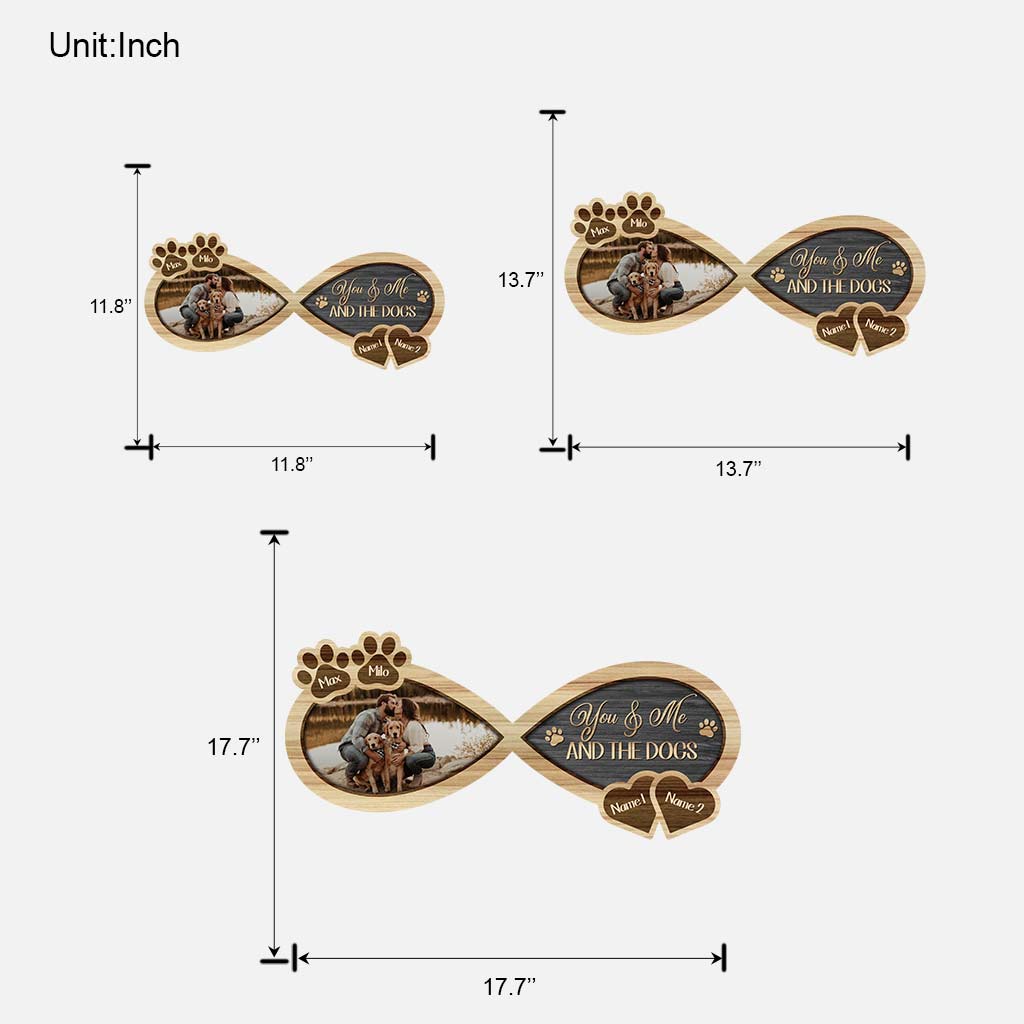 You And Me And The Dog - Personalized Couple Couple Wood Sign