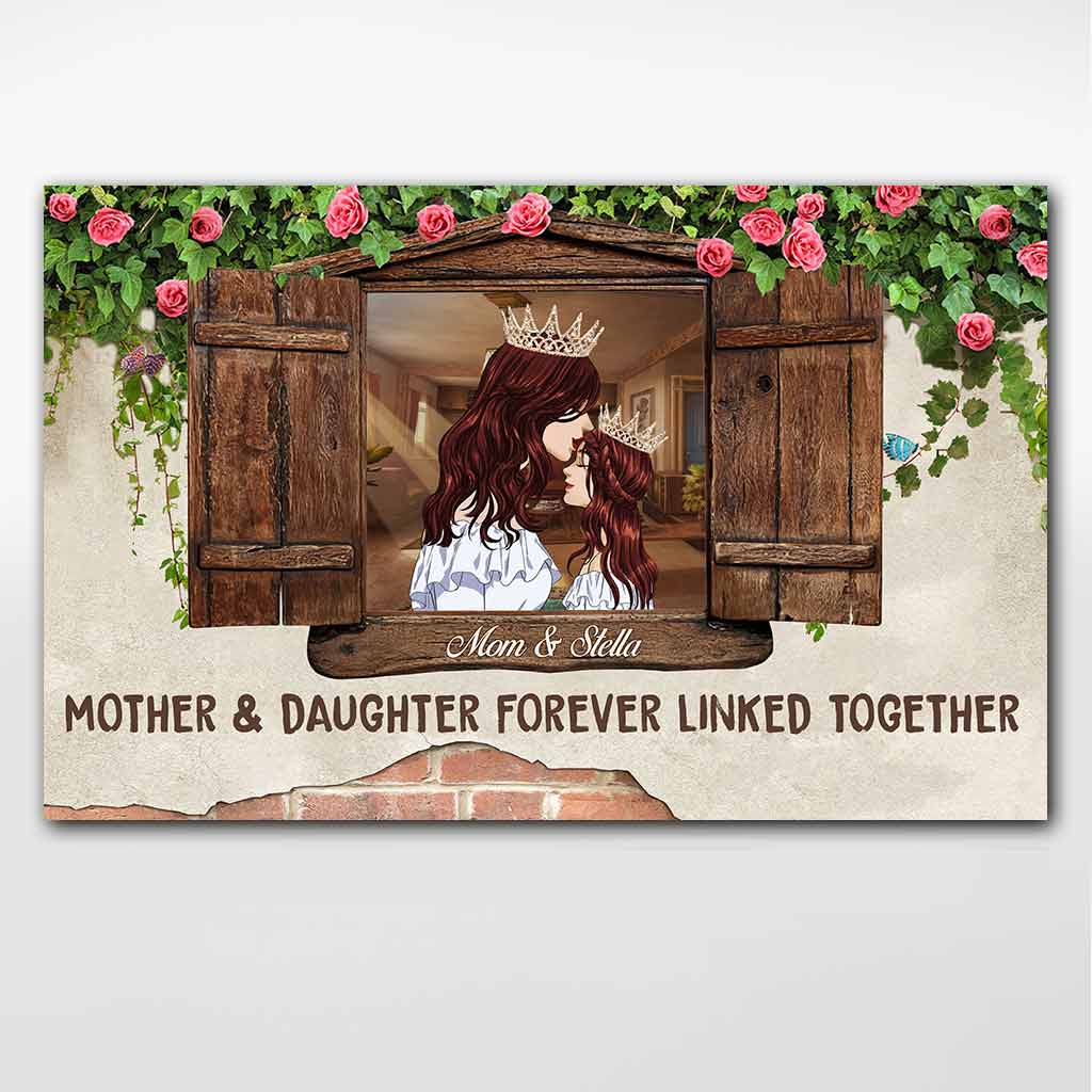 Mother & Daughter Forever Linked Together - Personalized Mother's Day Poster