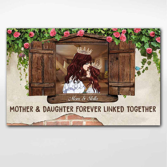 Mother & Daughter Forever Linked Together - Personalized Mother's Day Poster
