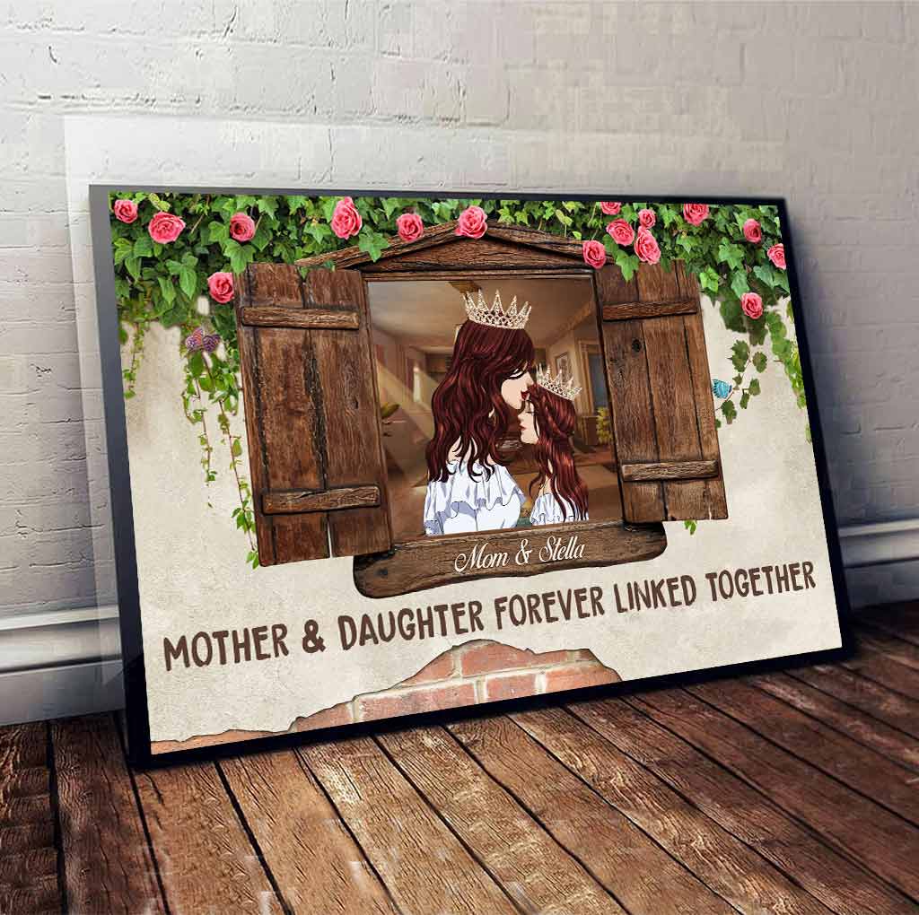 Mother & Daughter Forever Linked Together - Personalized Mother's Day Poster