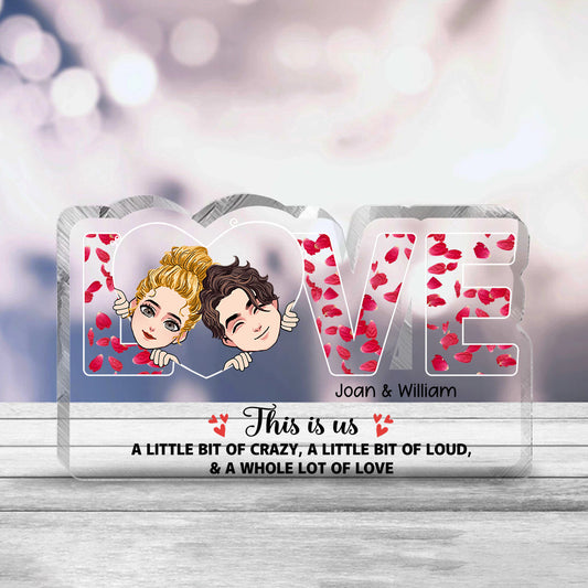 This Is Us - Couple gift for husband, wife, boyfriend, girlfriend, dog lover - Personalized Custom Shaped Acrylic Plaque