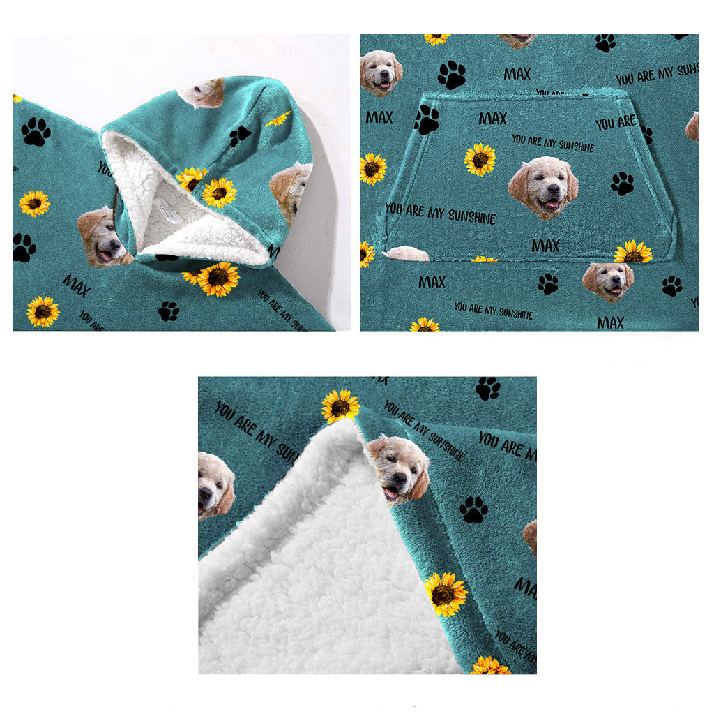 Du bist mein Sonnenschein – Hundegeschenk für Katzenliebhaber – Personalisierter Decken-Hoodie