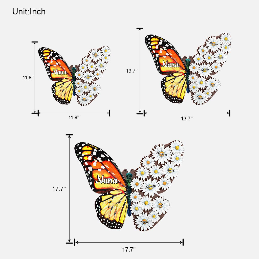 Nana Mom Auntie Family Butterfly - Personalized Mother's Day Mother Wood Sign