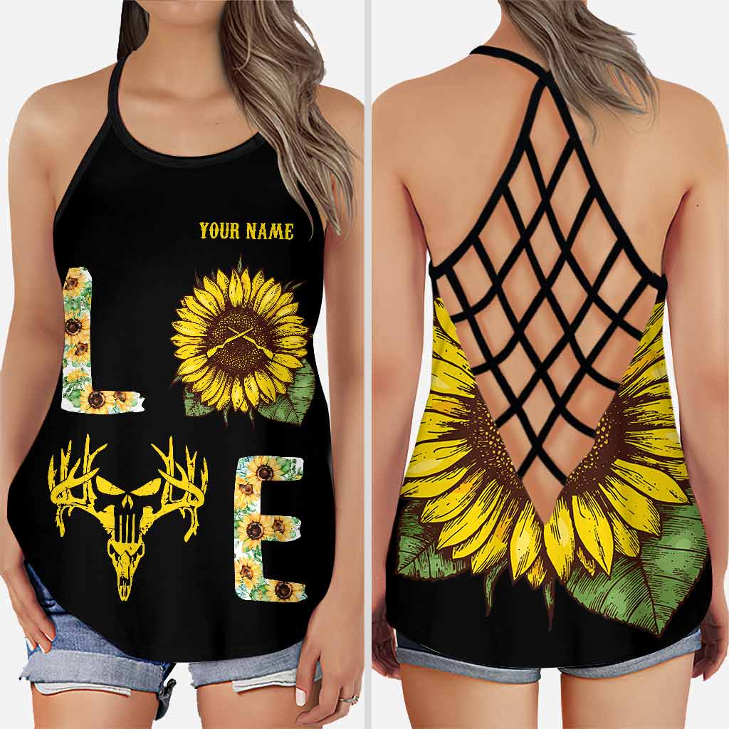 Country Girl - Personalized Hunting Cross Tank Top and Leggings