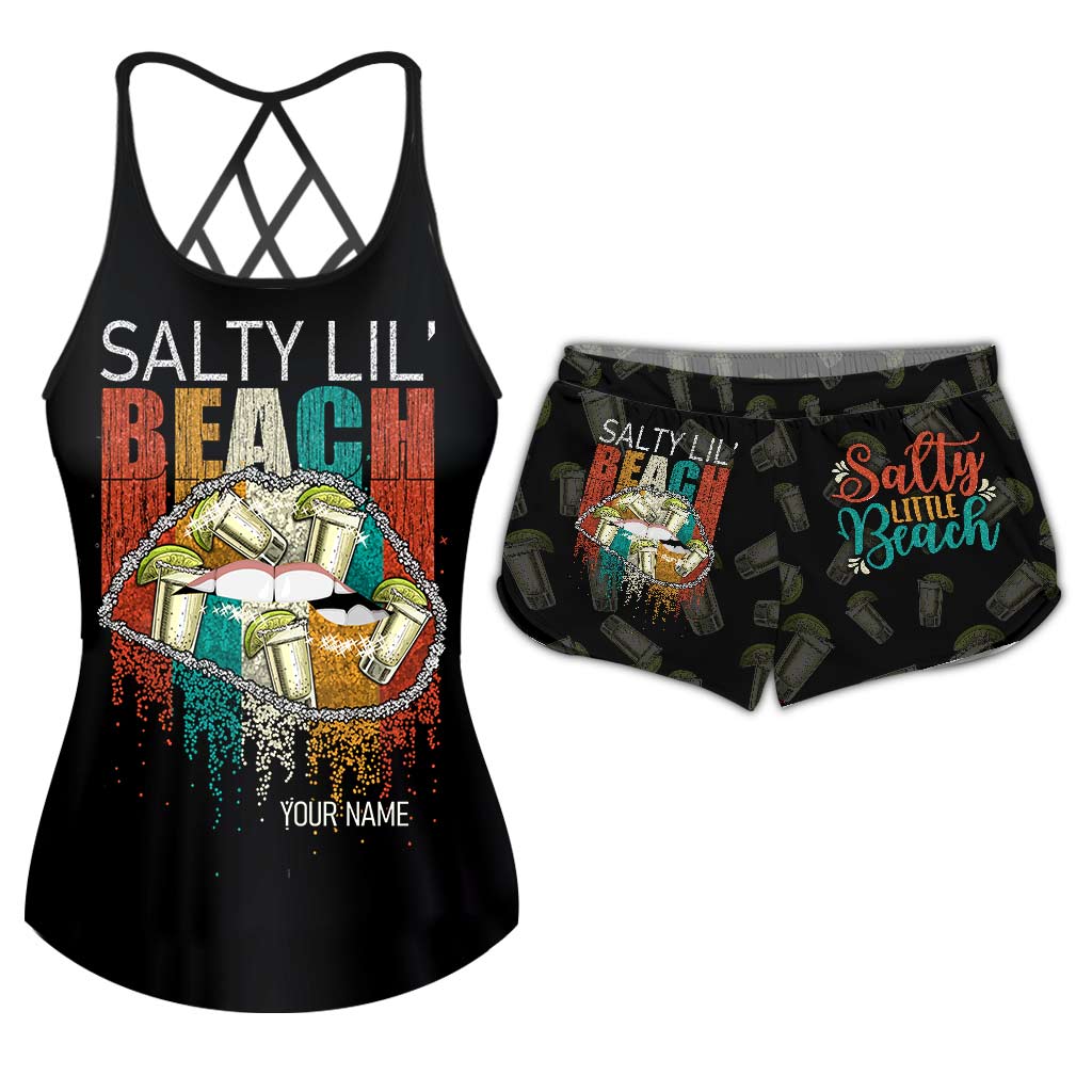 Salty Lil Beach - Débardeur et short femme personnalisés « Amoureux de la mer »