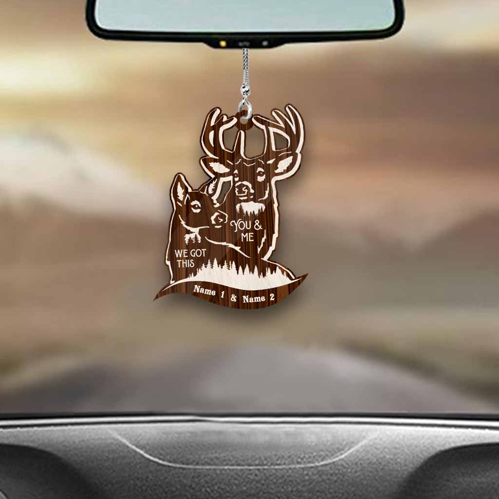 Du und ich, wir schaffen das – Personalisierter Autoanhänger für die Jagd (beidseitig bedruckt)