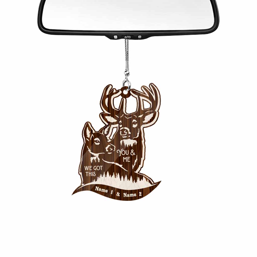 Du und ich, wir schaffen das – Personalisierter Autoanhänger für die Jagd (beidseitig bedruckt)