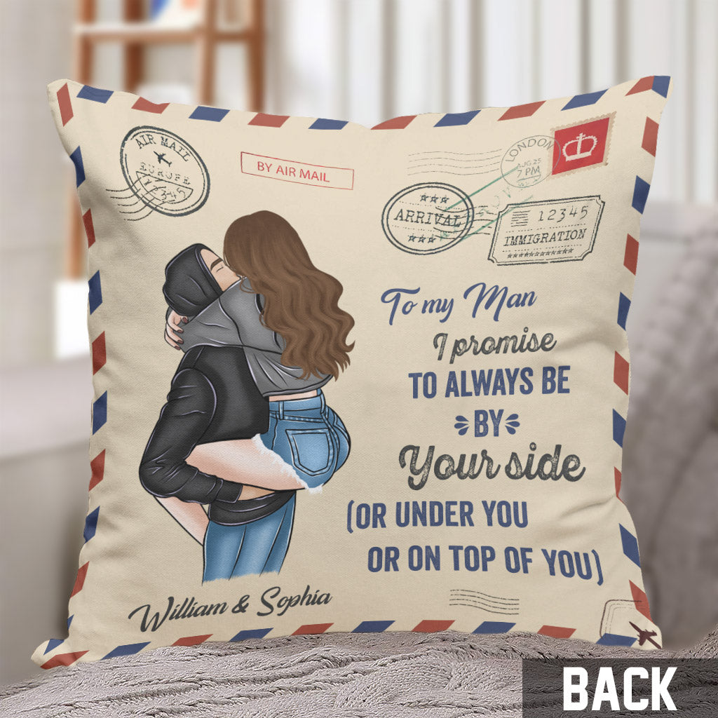 I Promise To Be By Your Side - Personalized Couple Throw Pillow