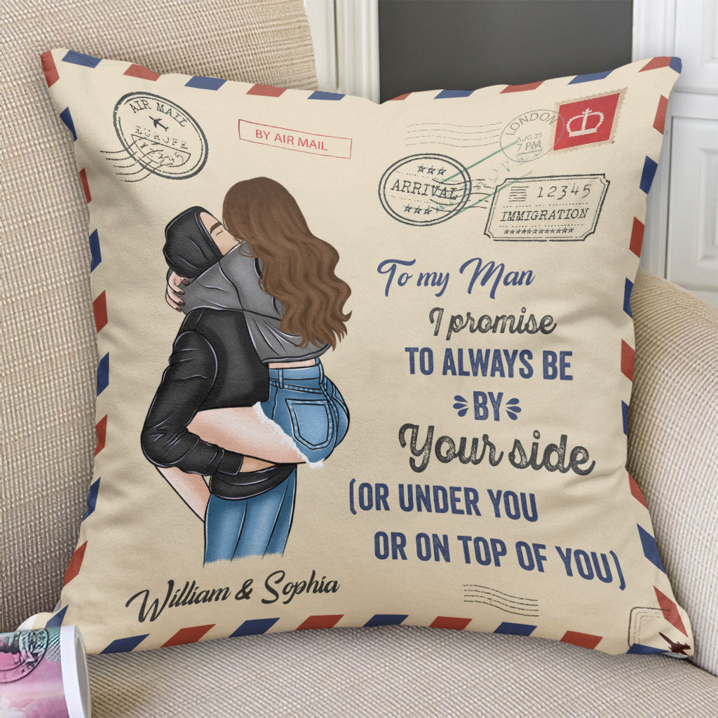 I Promise To Be By Your Side - Personalized Couple Throw Pillow