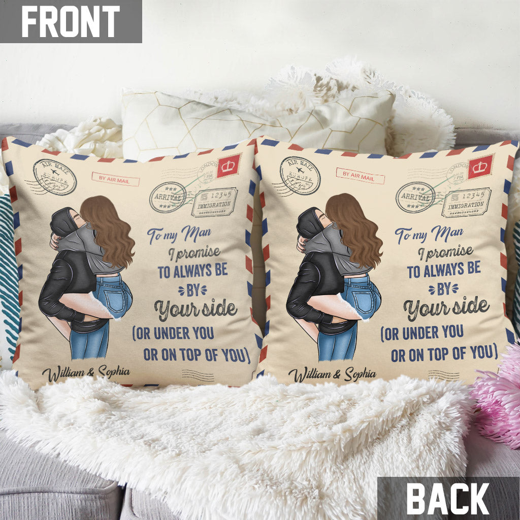 I Promise To Be By Your Side - Personalized Couple Throw Pillow