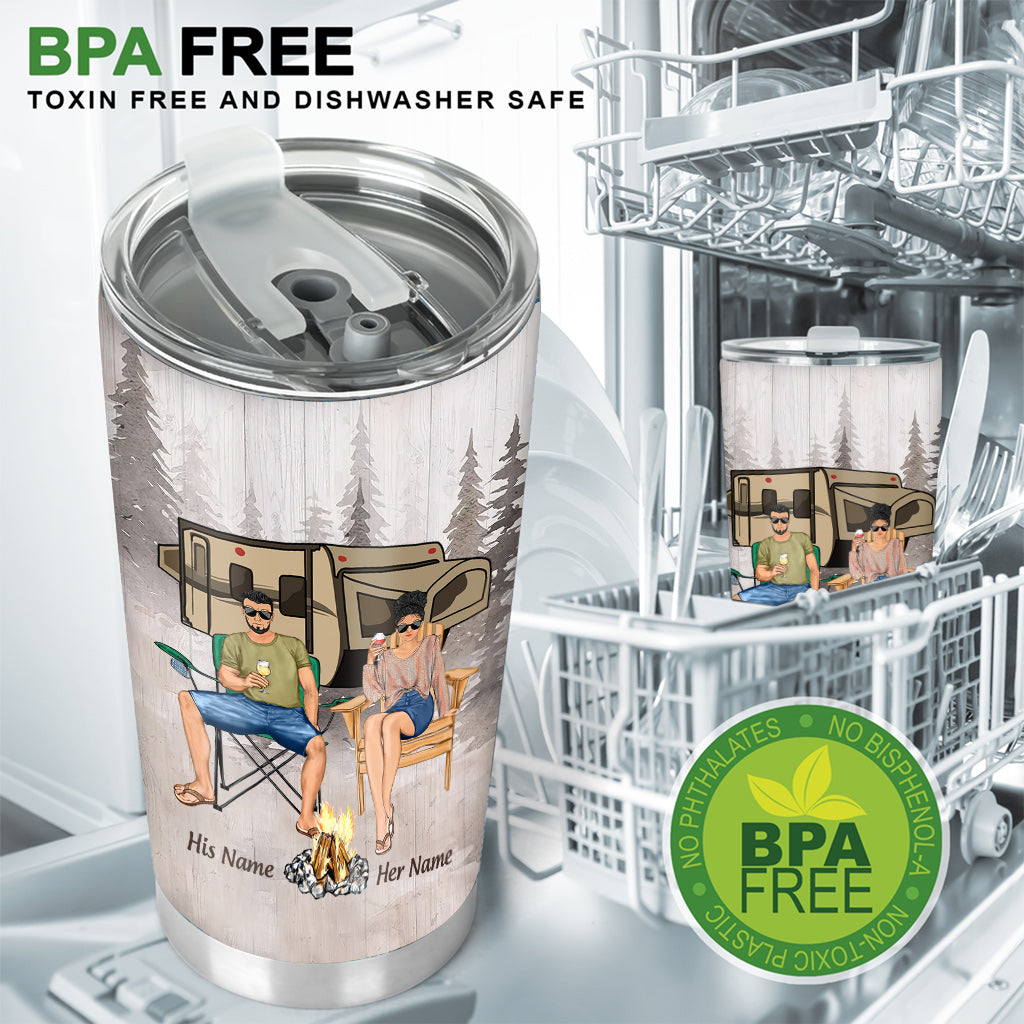 Let's Sit By The Campfire - Personalized Camping Tumbler