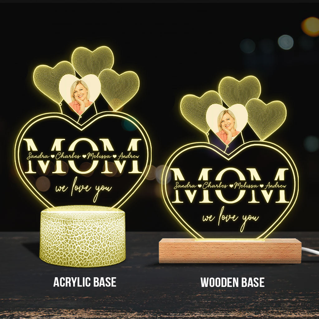 Wishes Are Granted In A Mother's Heart - Personalized Mother's Day Mother Shaped Plaque Light Base