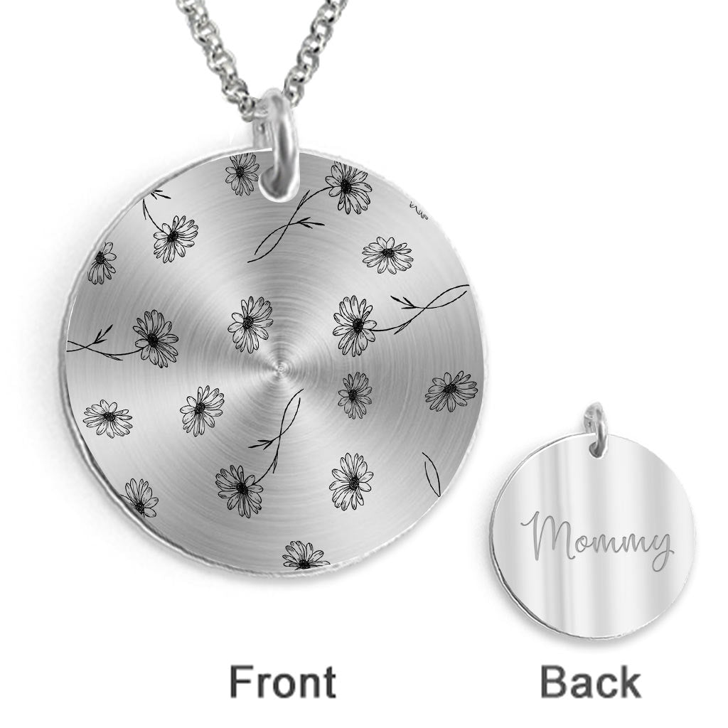 Mom’s Birth Flowers - Personalized Mother's Day Mother Round Pendant Necklace