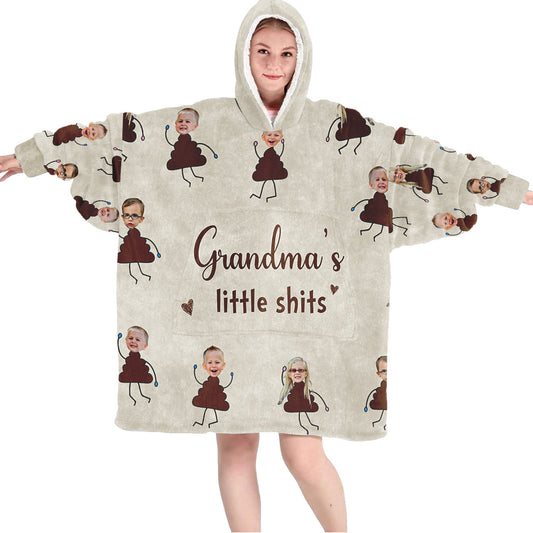 Grandma's Little Cuties - Gift for grandma, mom, dad, grandpa - Personalized Blanket Hoodie