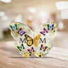 Mother And Children Floral Butterflies - Personalized Mother&#39;s Day Mother Custom Shaped Acrylic Plaque