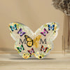 Mother And Children Floral Butterflies - Personalized Mother&#39;s Day Mother Custom Shaped Acrylic Plaque