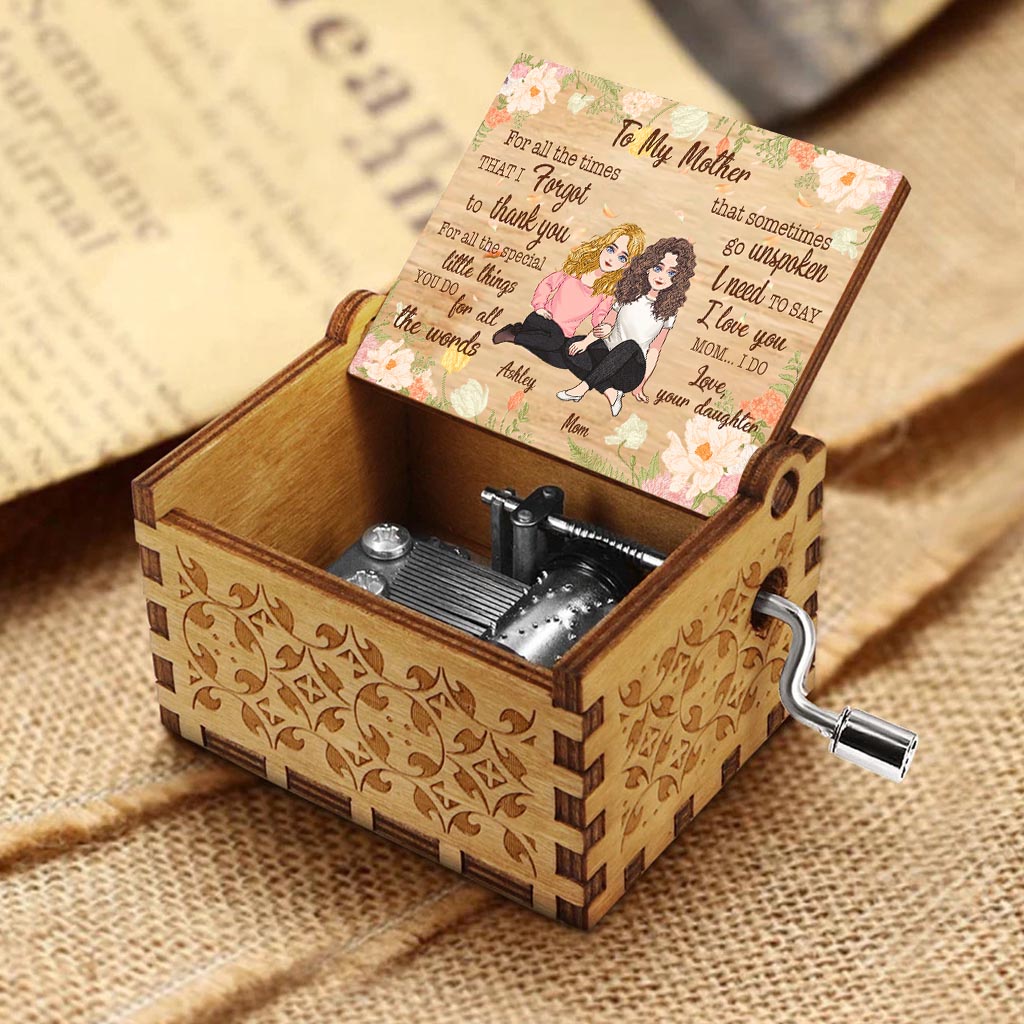 For All The Time That I Forgot To Thank You - Personalized Mother's Day Mother Hand Crank Music Box