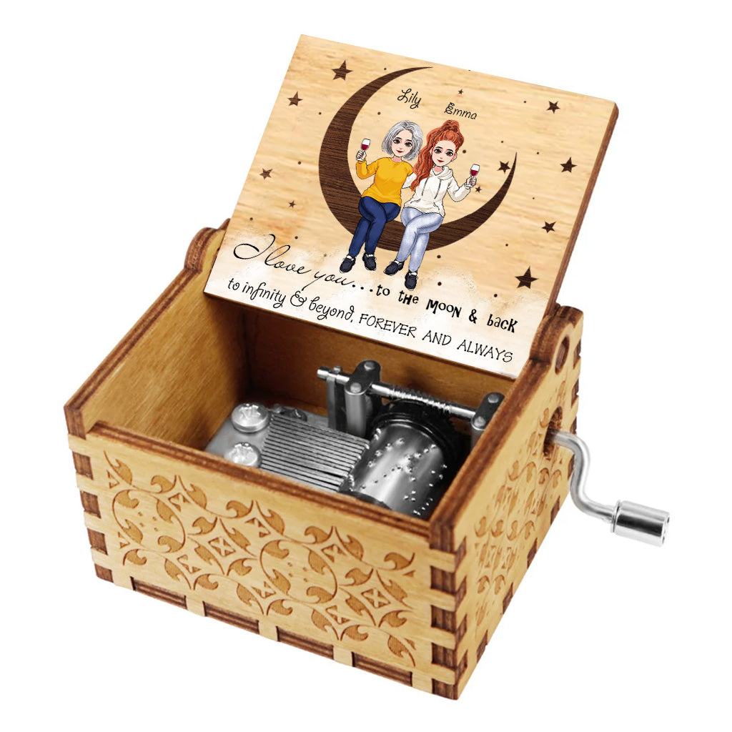 To The Moon And Back - Personalized Mother's day Mother Hand Crank Music Box