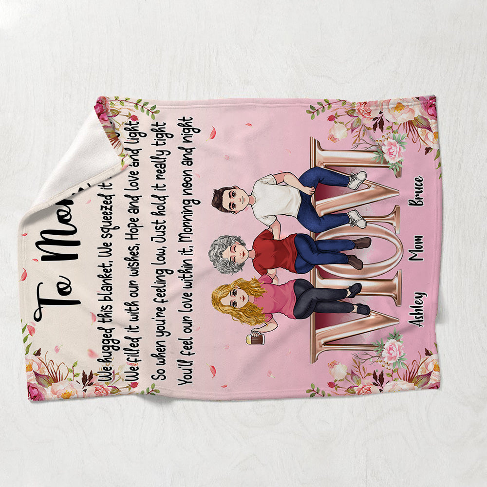 We Hugged This Blanket - Personalized Mother's Day Mother Blanket