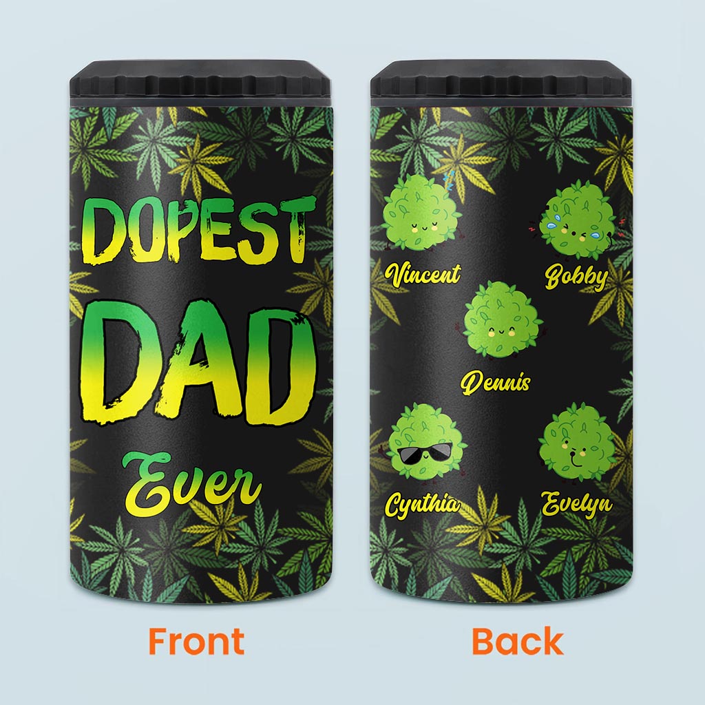 Dopest Dad Ever - Personalized Weed Can Cooler