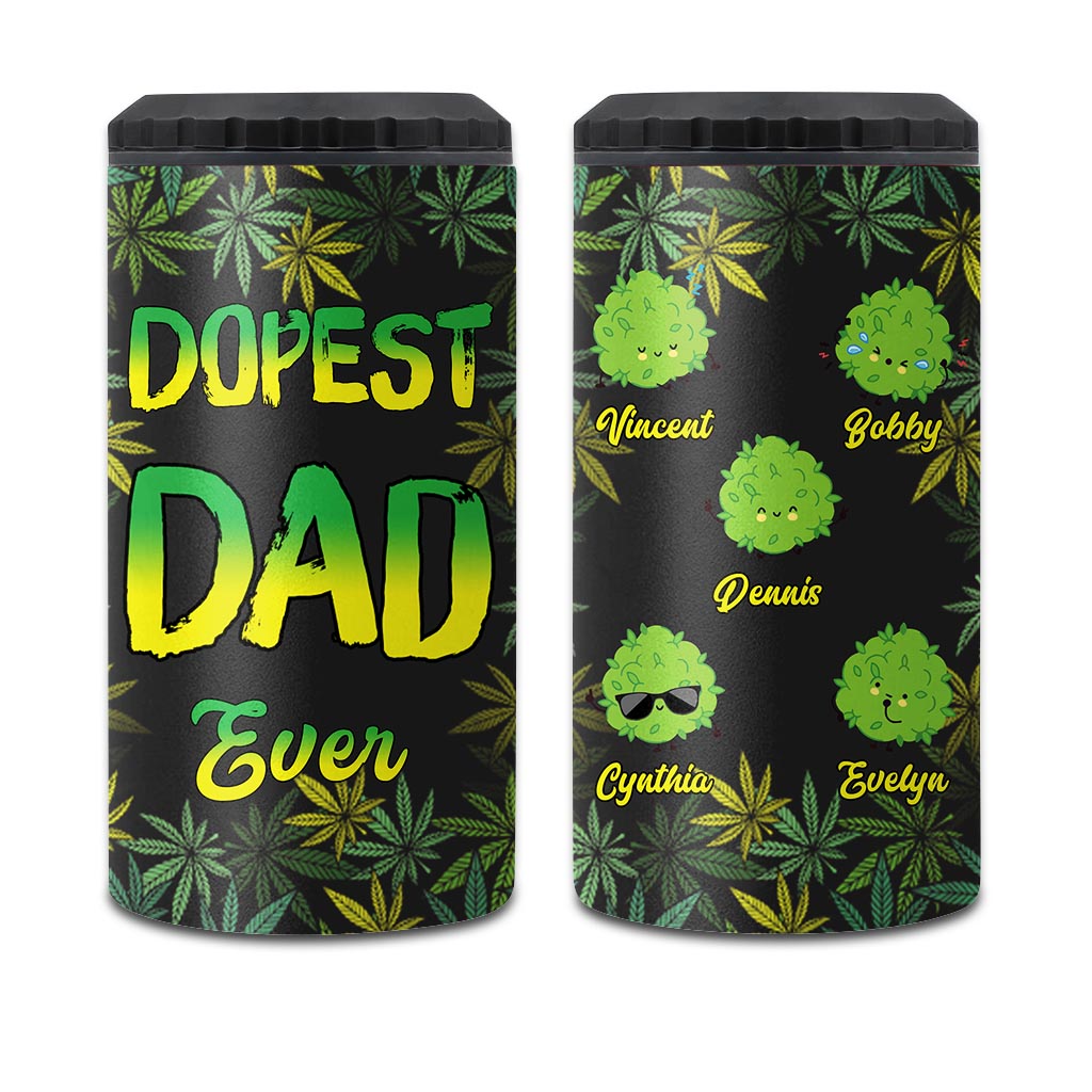 Dopest Dad Ever - Personalized Weed Can Cooler