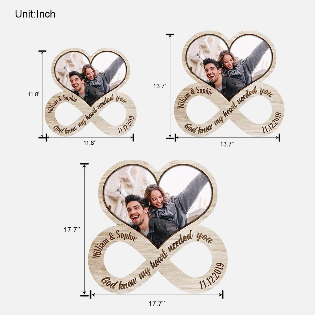 God Knew My Heart Needed You - Personalized Couple Wood Sign