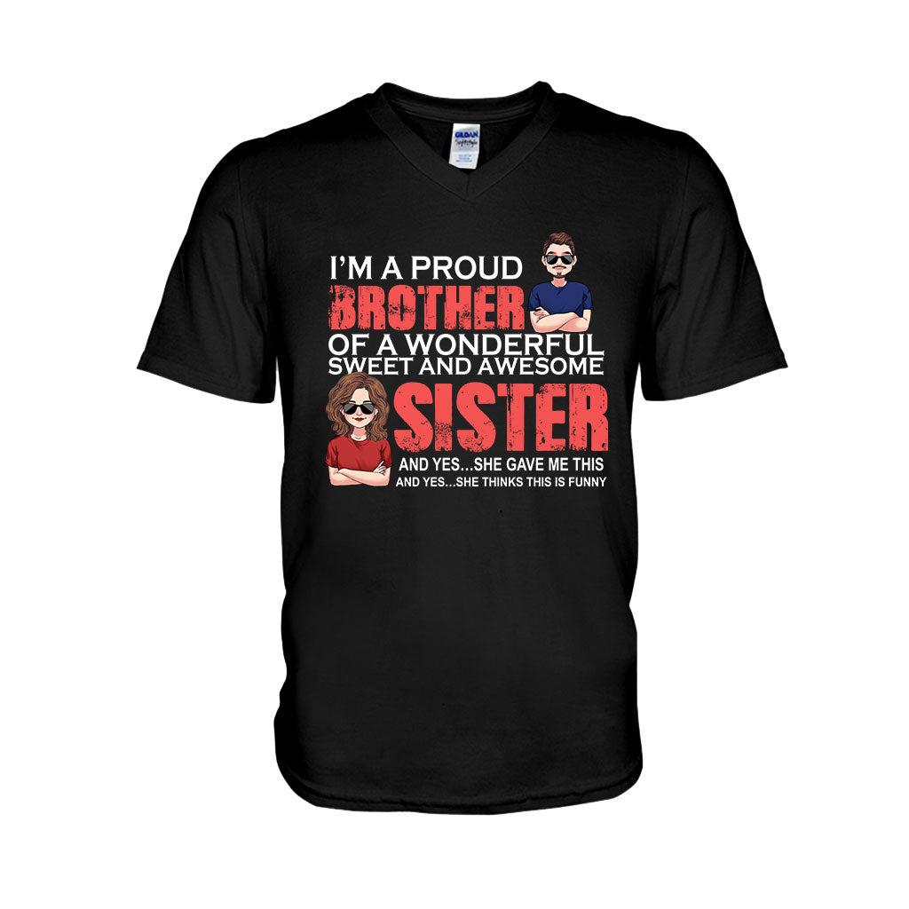 Je suis un frère fier - T-shirt et sweat à capuche personnalisés pour frères et sœurs
