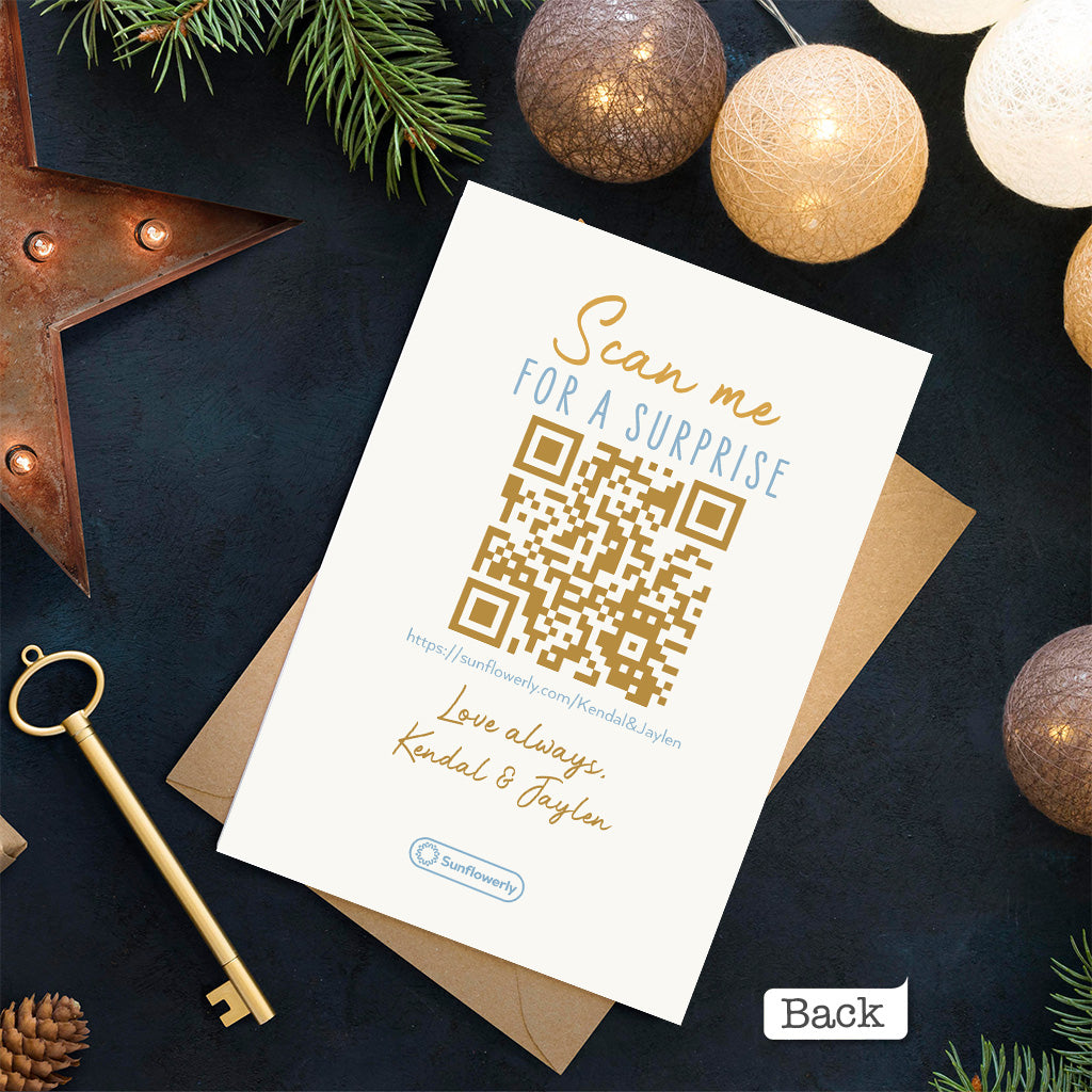 We Love You To The Moon And Back - Personalized QR Greeting Card