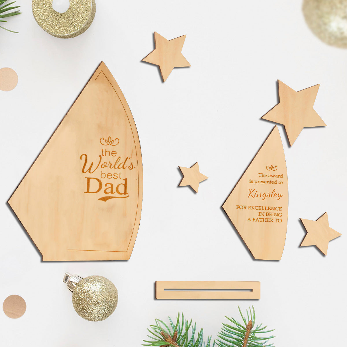 Dad's Trophy - Personalized Father 3 Layered Big Freestanding