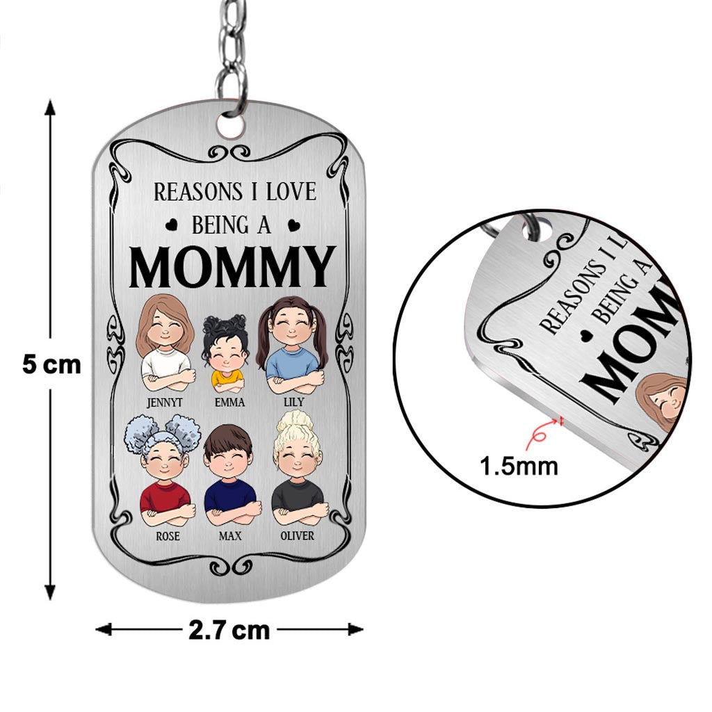 Resons I Love Being A Poppy - Gift for grandpa, grandma, mom, dad, uncle, aunt, brother, sister - Personalized Stainless Steel Keychain