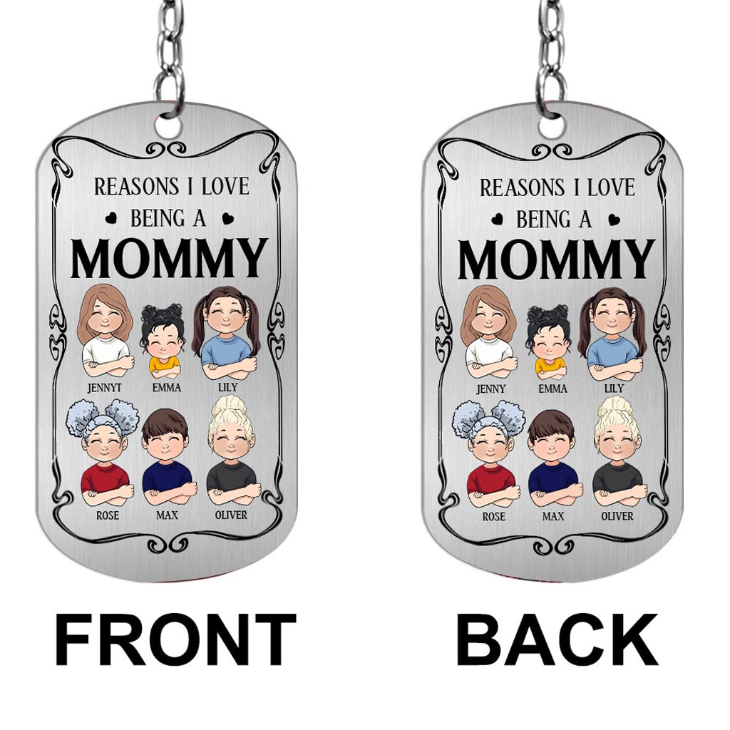 Resons I Love Being A Poppy - Gift for grandpa, grandma, mom, dad, uncle, aunt, brother, sister - Personalized Stainless Steel Keychain
