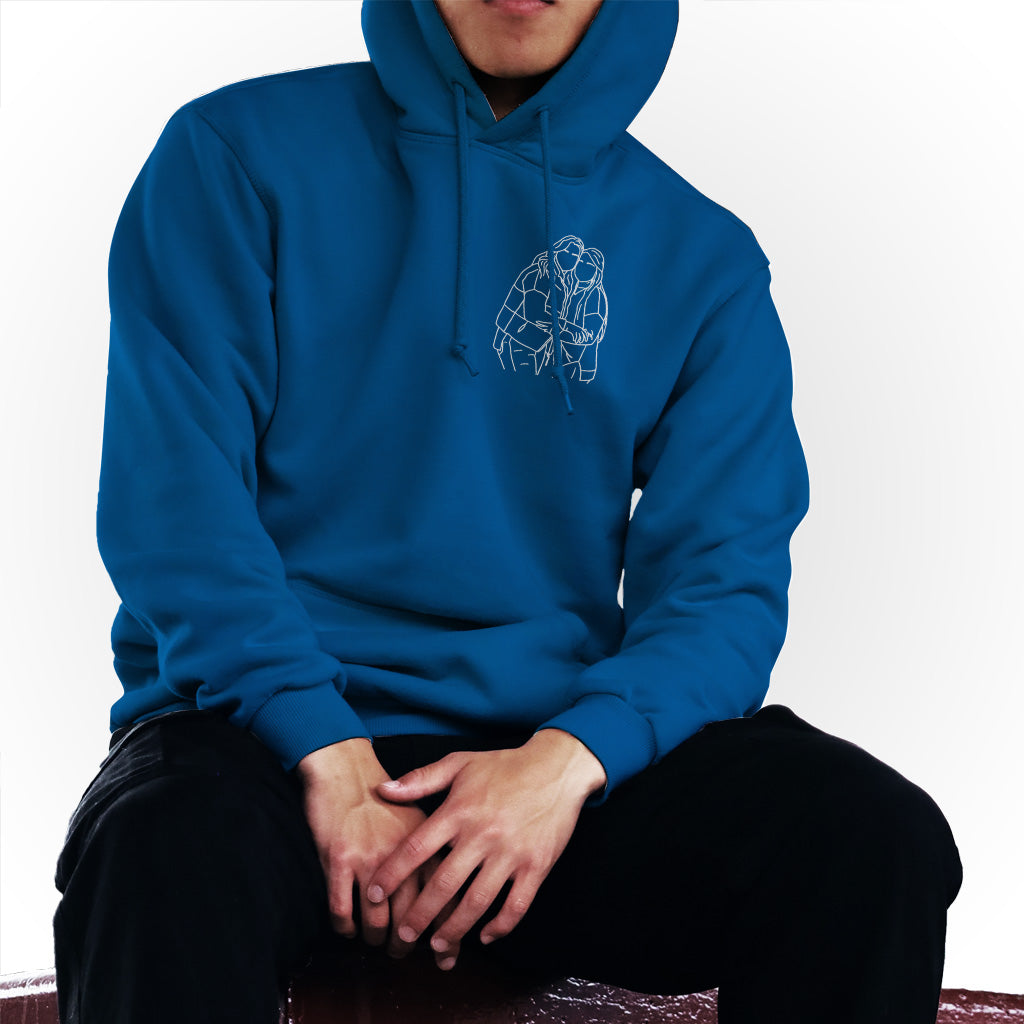 Sweat à capuche brodé personnalisé avec motif au trait - Bestie