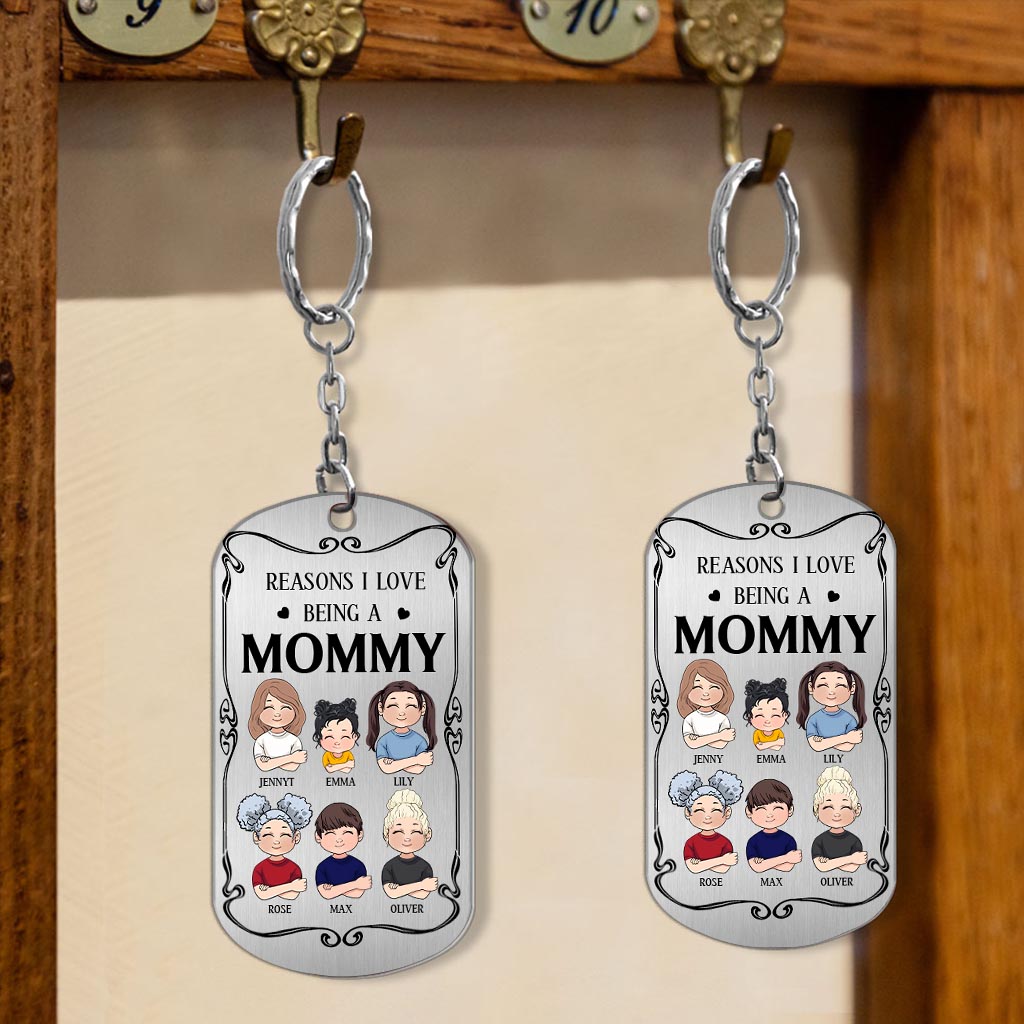 Resons I Love Being A Poppy - Gift for grandpa, grandma, mom, dad, uncle, aunt, brother, sister - Personalized Stainless Steel Keychain