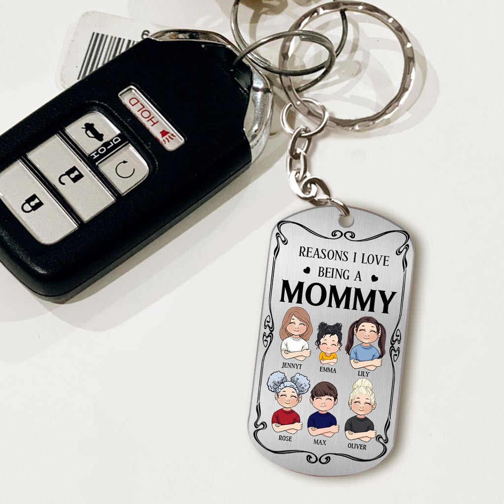 Resons I Love Being A Poppy - Gift for grandpa, grandma, mom, dad, uncle, aunt, brother, sister - Personalized Stainless Steel Keychain