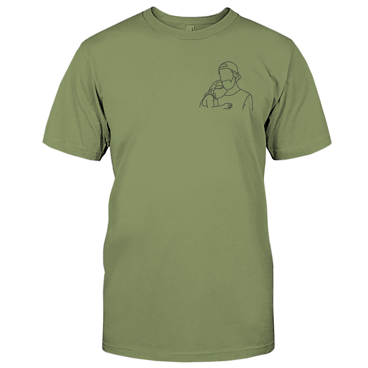 T-shirt brodé personnalisé « Beau-père » avec motif au trait