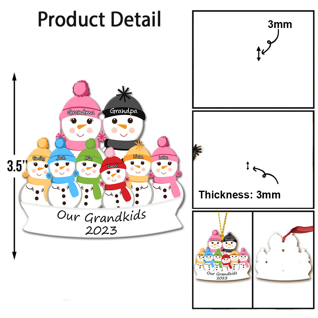 Our Grandkids Cute Snowman - Personalized Grandma Ornament