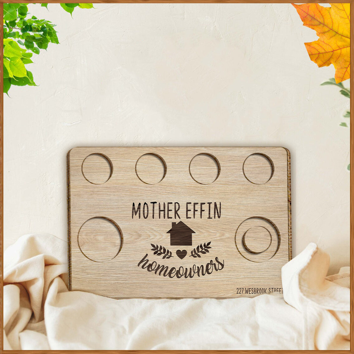 Plaque en bois personnalisée « Mère Effin Houseowner » (2 couches)