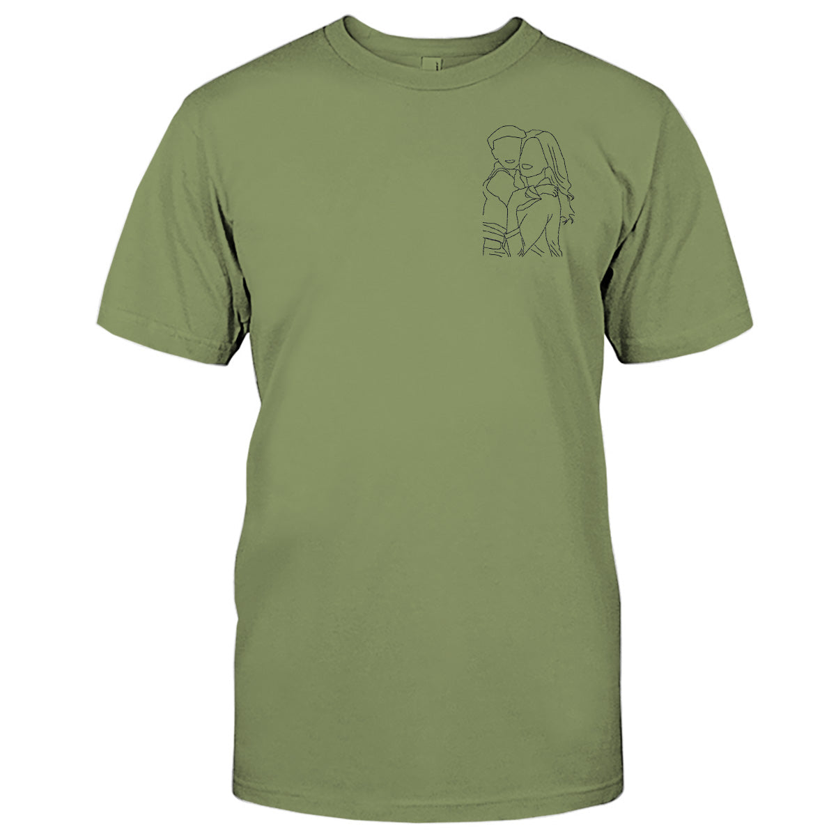 Custom Line Art - Personalized Step Mom Embroidered T-shirt