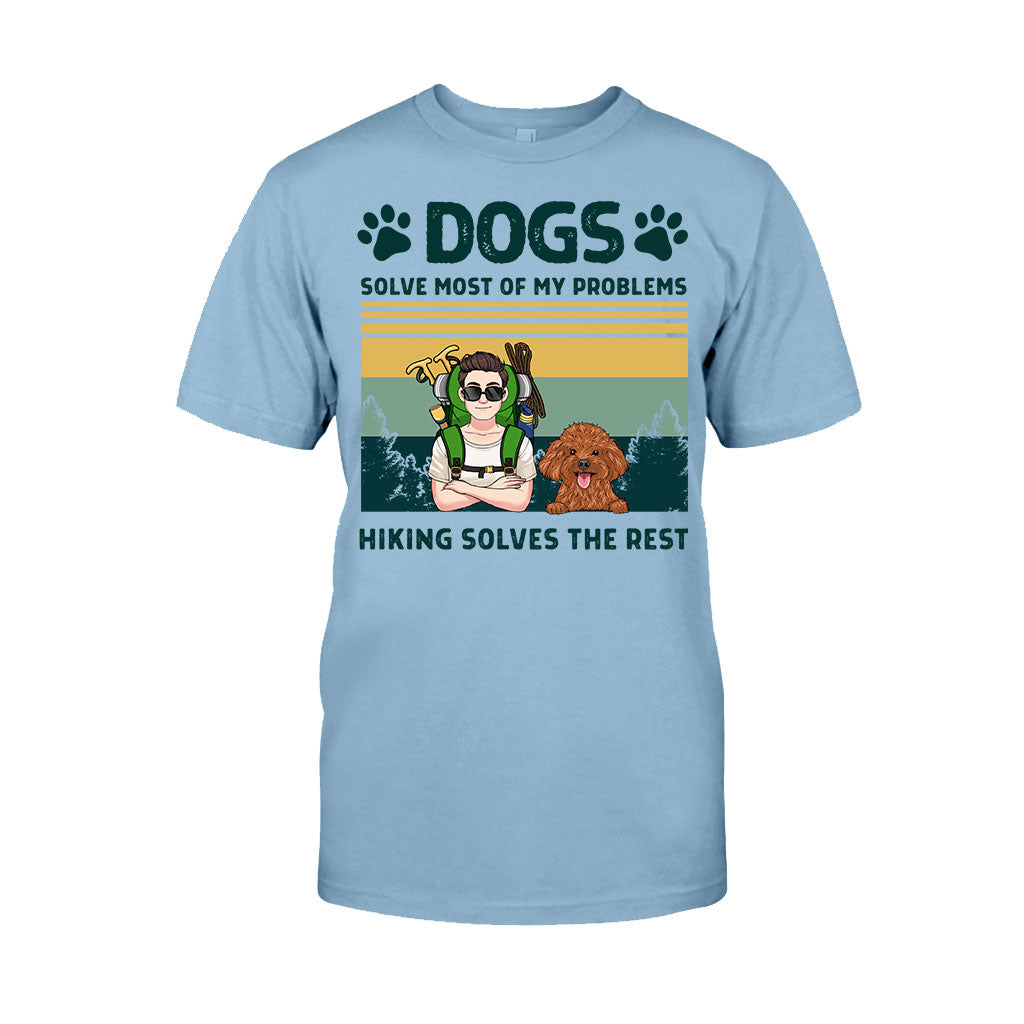 Hunde und Wandern lösen meine Probleme – personalisiertes Wander-T-Shirt & Hoodie