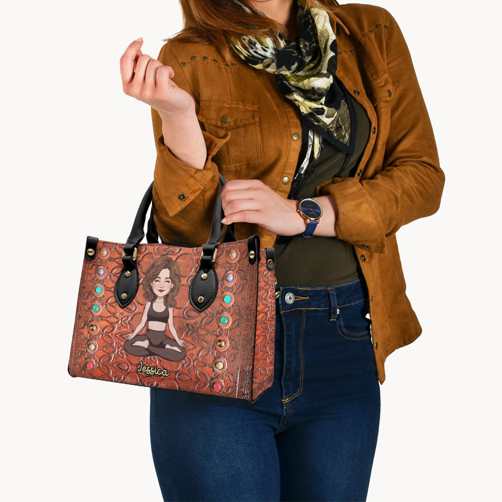 Namaste - Sac à main en cuir de yoga personnalisé