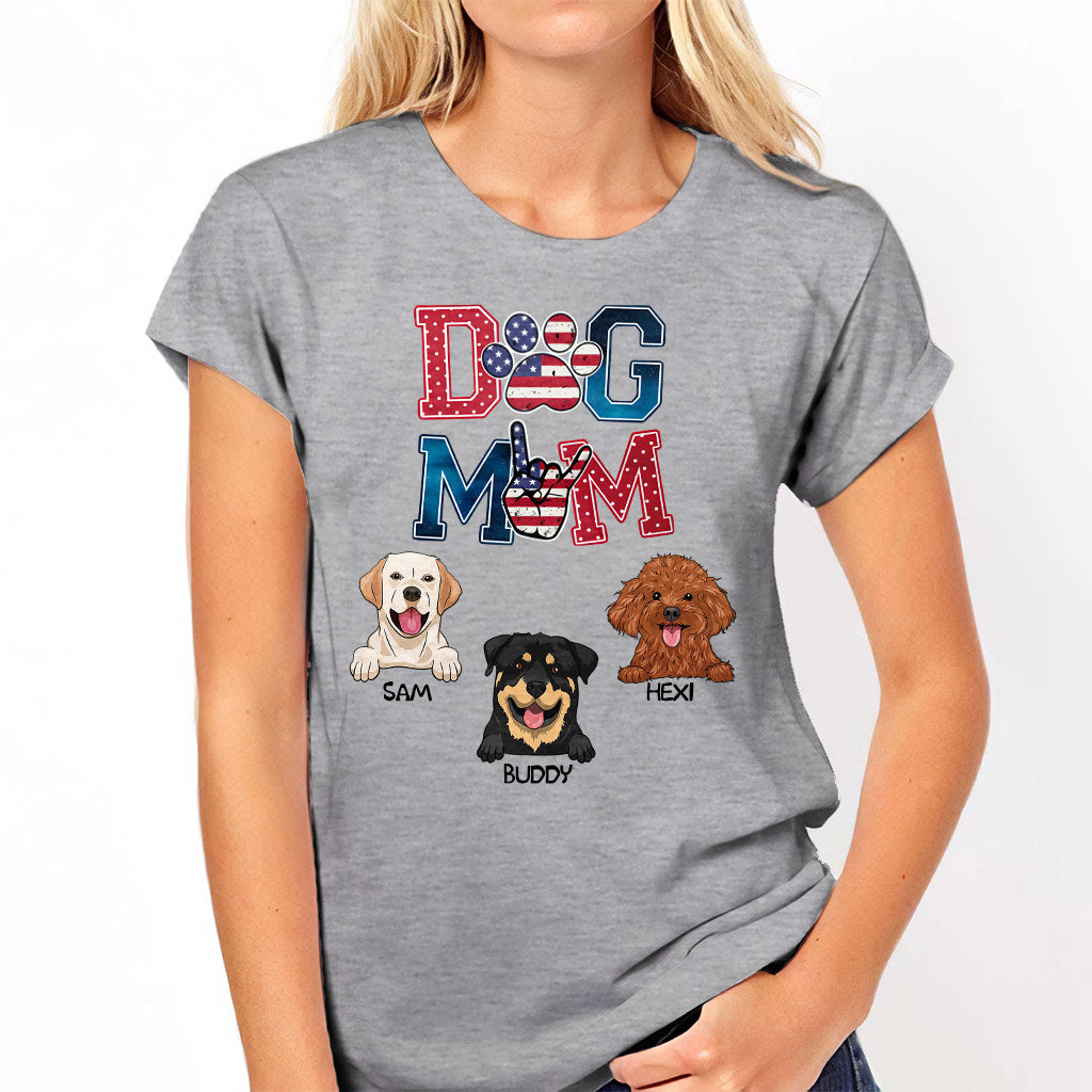 Amerikanische Hundemama – Personalisiertes Hunde-T-Shirt & Hoodie