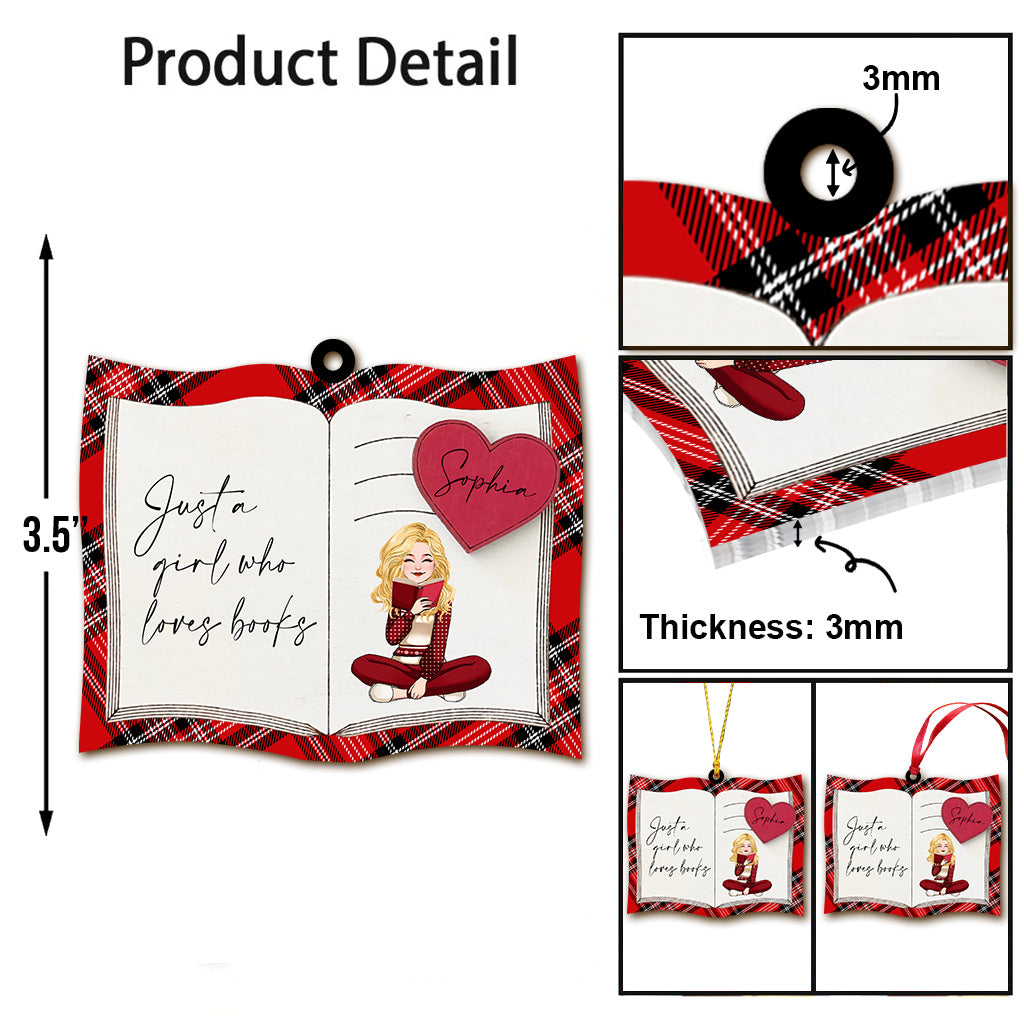 Just A Girl Who Loves Books - Personalized Book Ornament