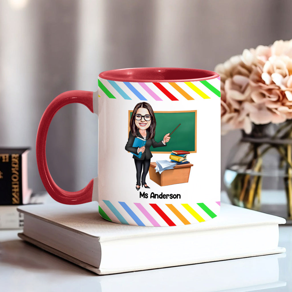 Der Einfluss eines guten Lehrers ist unvergänglich – personalisierte Tasse mit Lehrer-Akzent