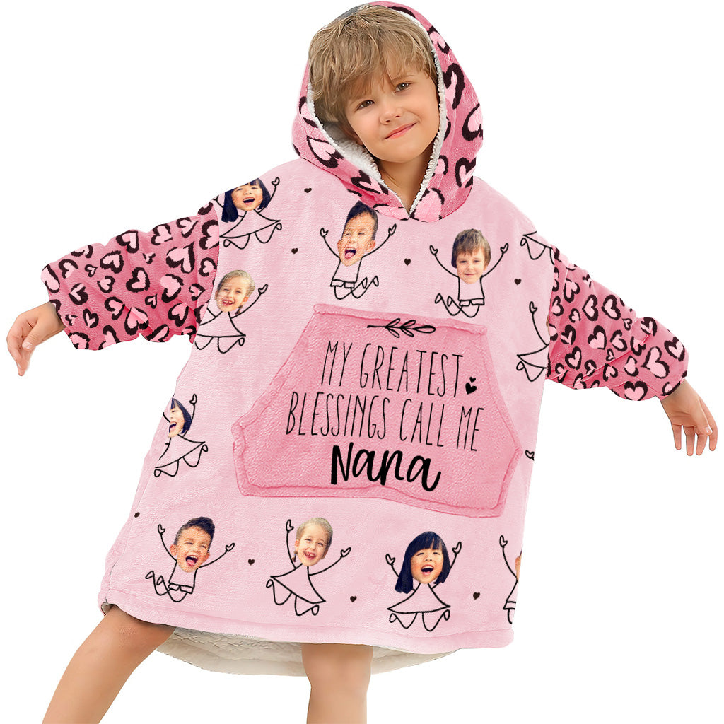My Greatest Blessing - Personalized Mother's Day Mother Blanket Hoodie