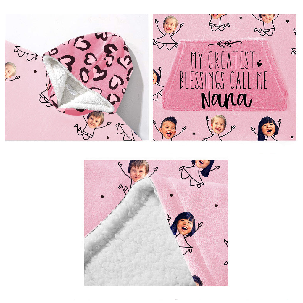 My Greatest Blessing - Personalized Mother's Day Mother Blanket Hoodie