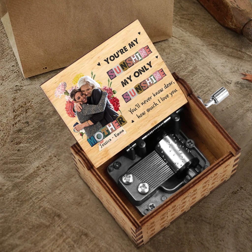 You Are My Sunshine - Gift for mom, grandma - Personalized Hand Crank Music Box