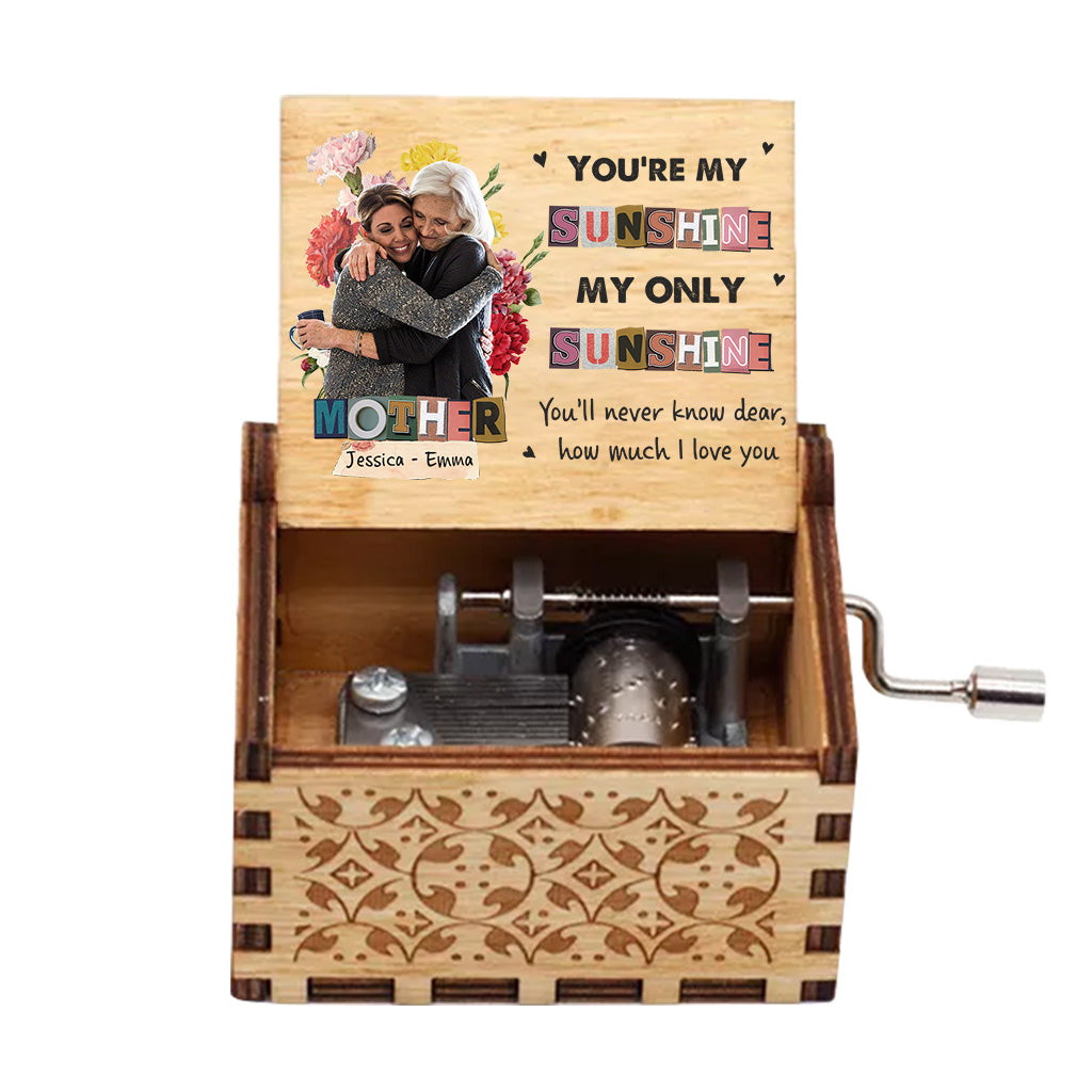 You Are My Sunshine - Gift for mom, grandma - Personalized Hand Crank Music Box